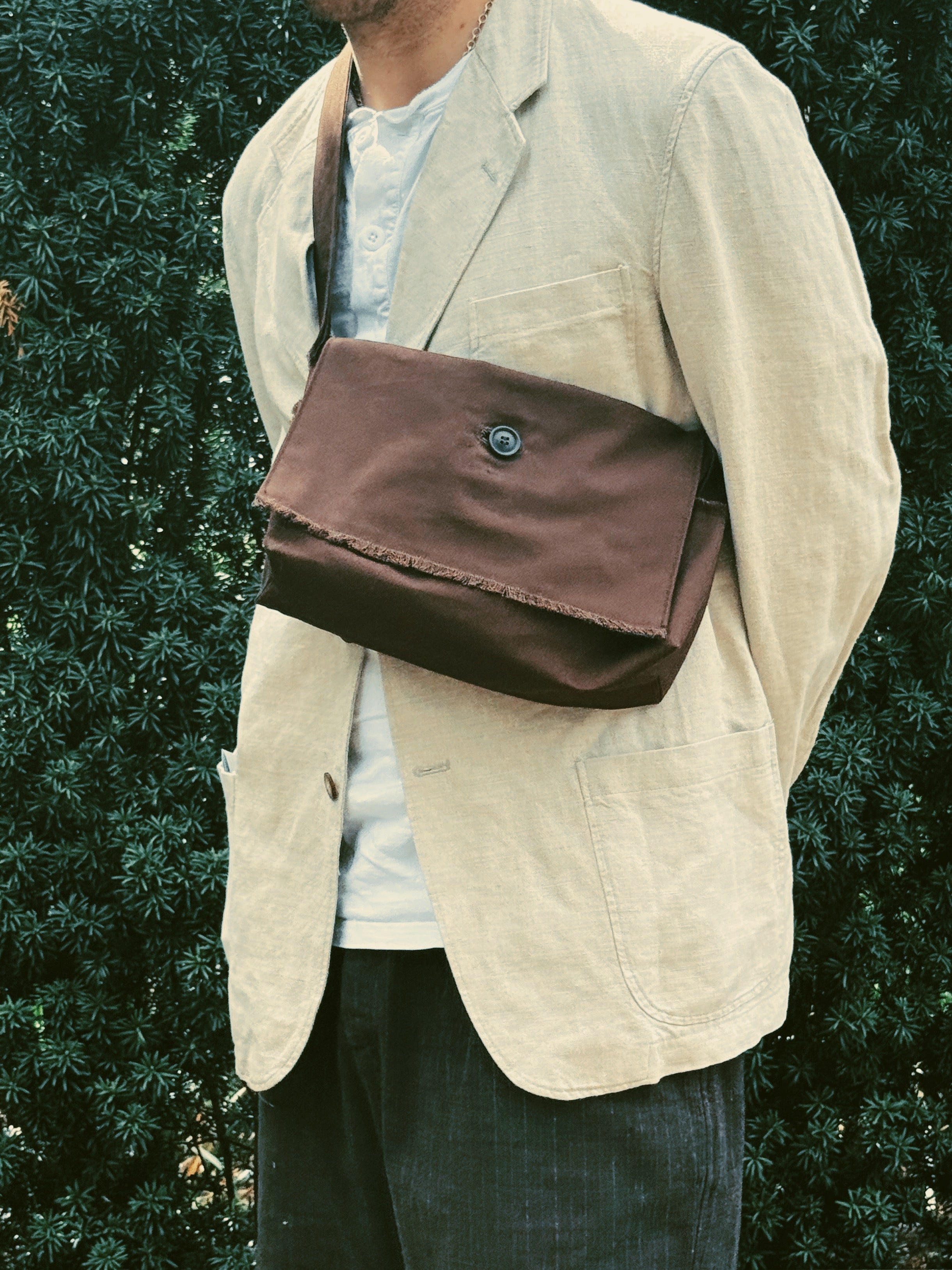 10oz JAPANESE COTTON CANVAS MESSENGER - OAK