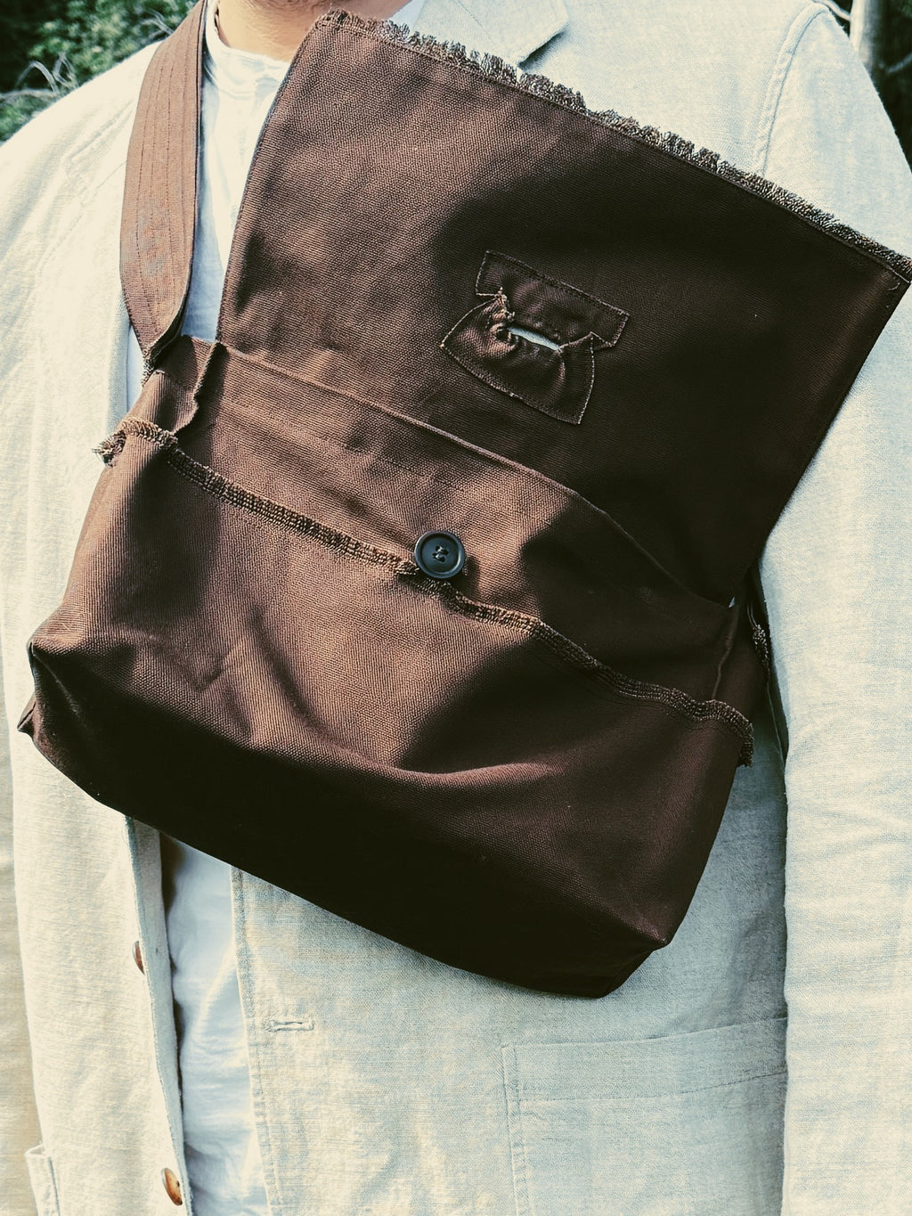 10oz JAPANESE COTTON CANVAS MESSENGER - OAK