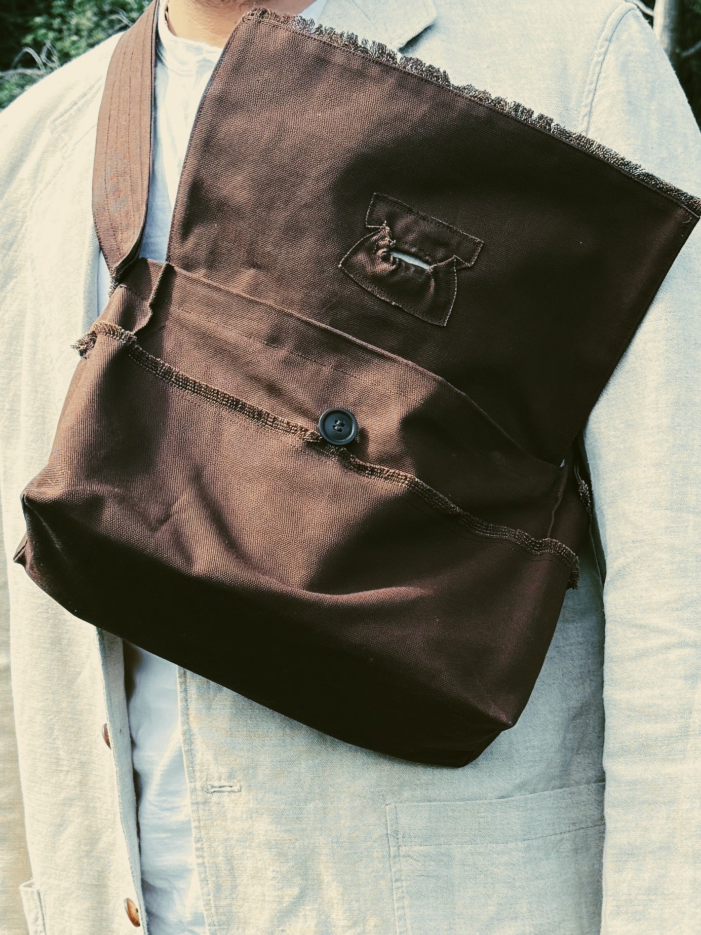 10oz JAPANESE COTTON CANVAS MESSENGER - OAK