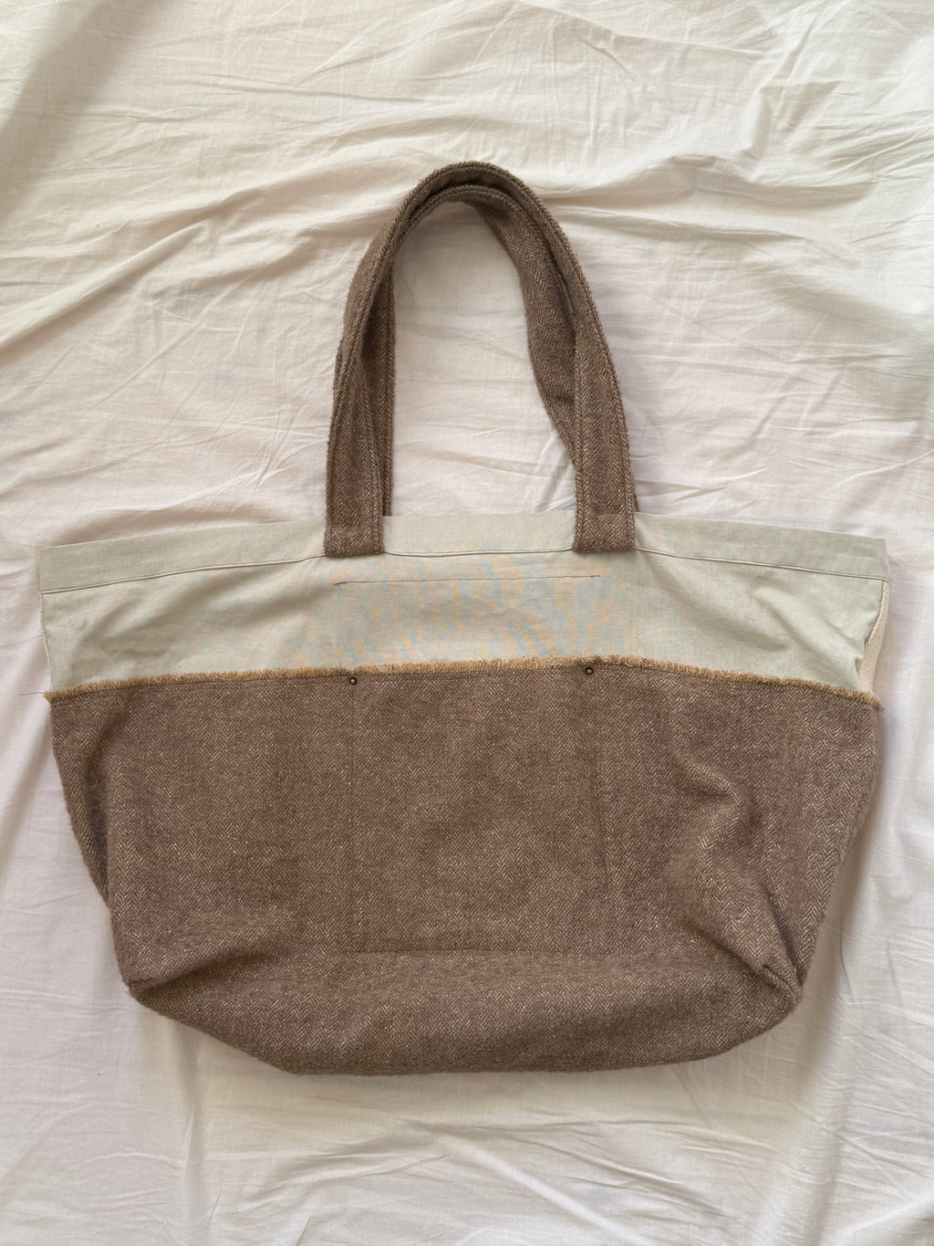 1 of 1 BRITISH WOOL + ANTIQUE FRENCH COTTON DRILL TOTE