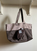 1 of 1 ANTIQUE FRENCH LINEN + HARRIS TWEED TOTE