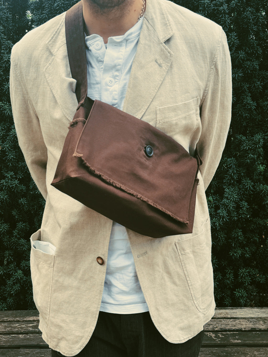 10oz JAPANESE COTTON CANVAS MESSENGER - OAK