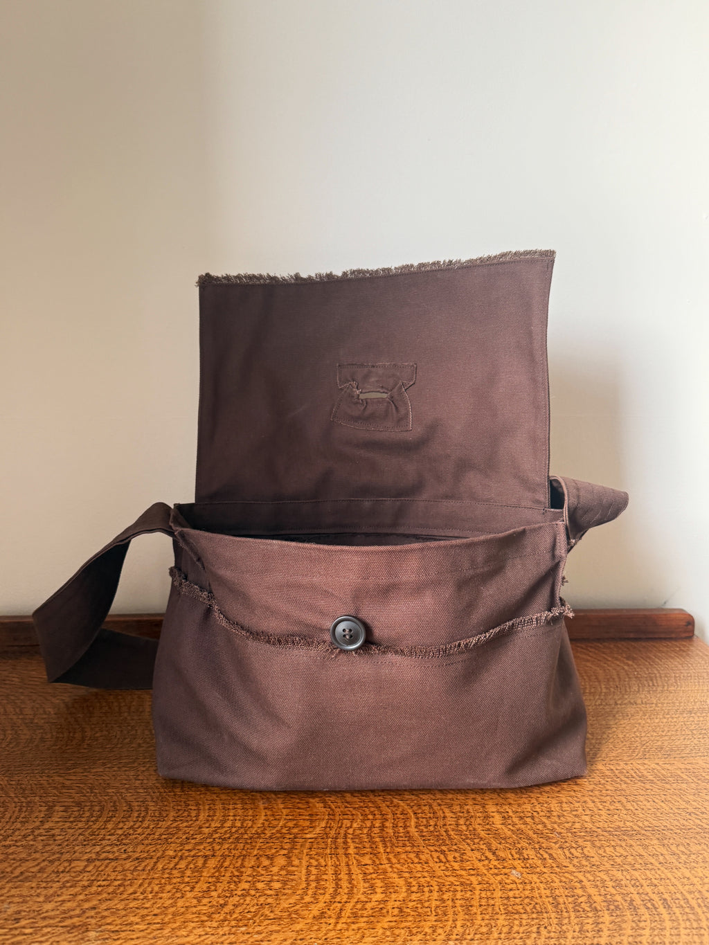 10oz JAPANESE COTTON CANVAS MESSENGER - OAK