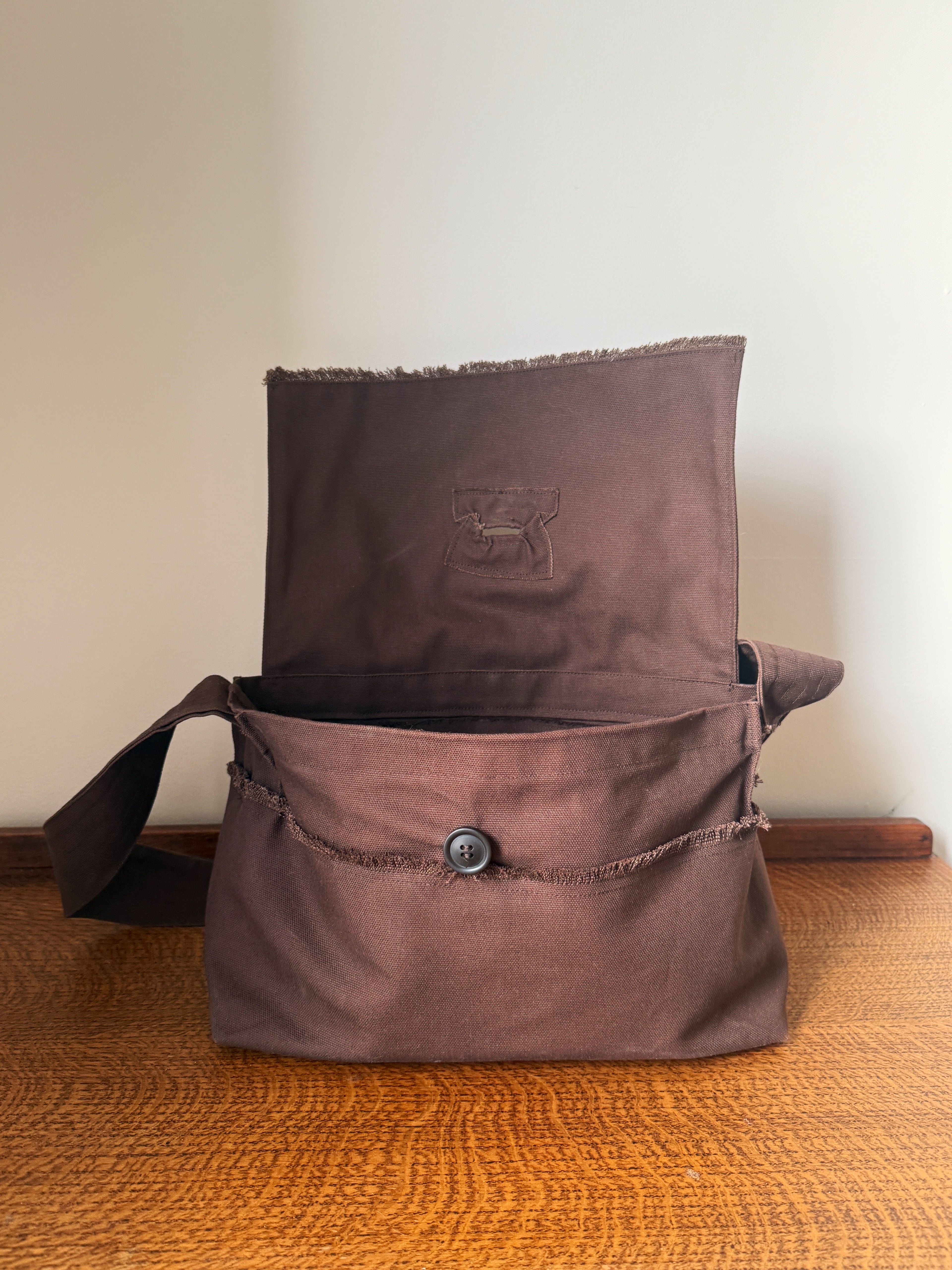 10oz JAPANESE COTTON CANVAS MESSENGER - OAK