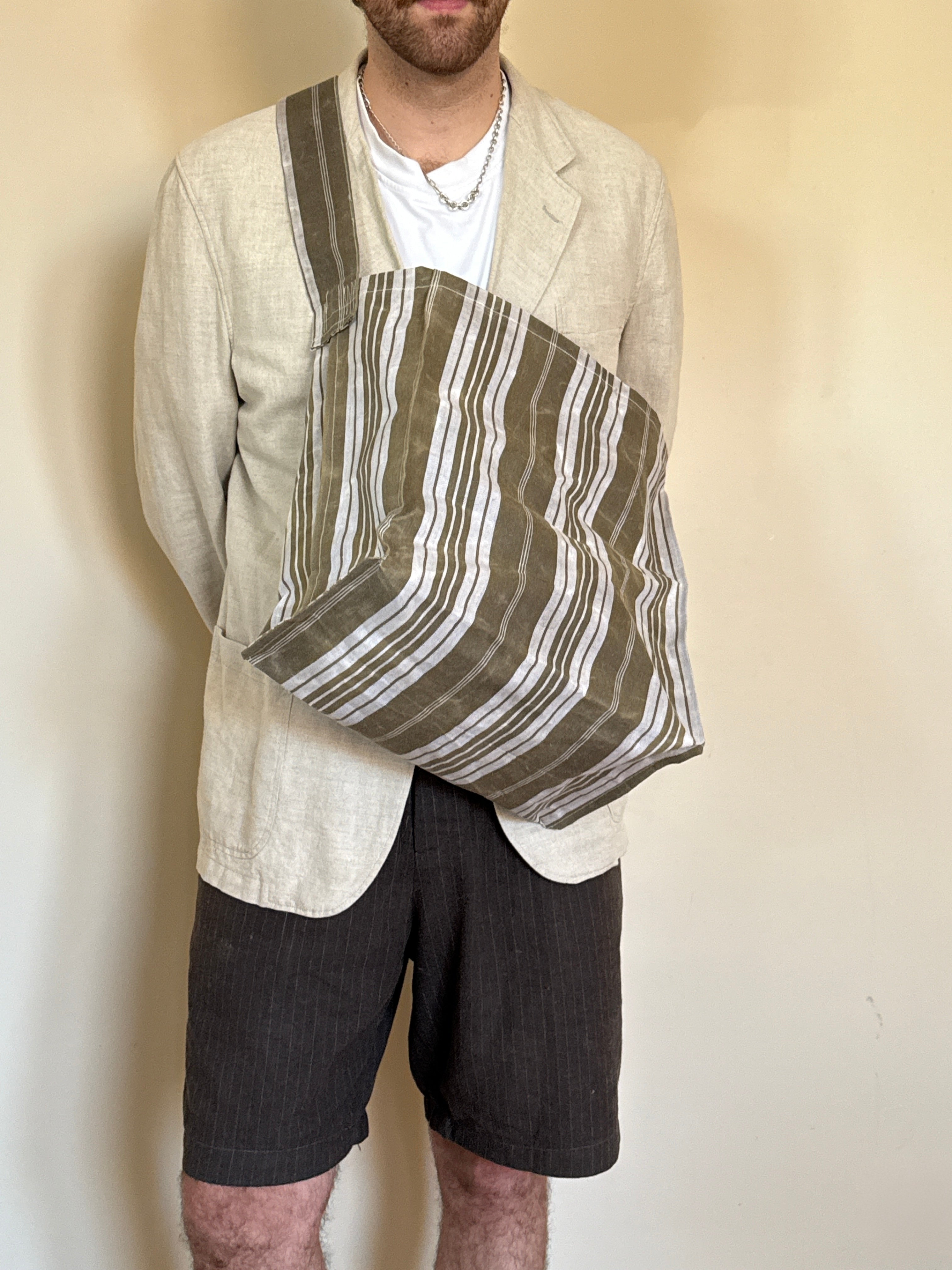 ANTIQUE FRENCH TICKING BIG'UN FORAGER BAG