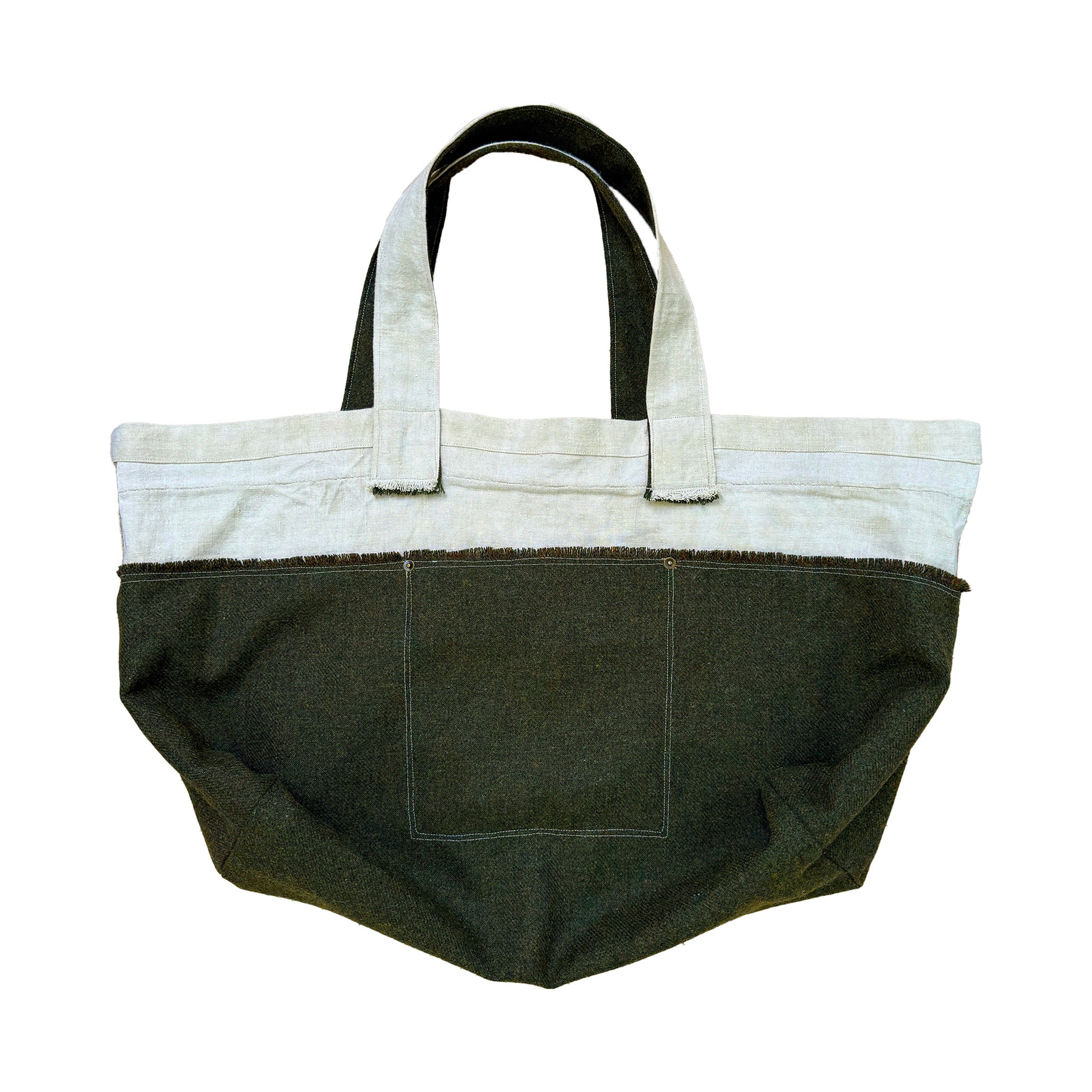 1 of 1 SHETLAND WOOL + ANTIQUE FRENCH LINEN TOTE