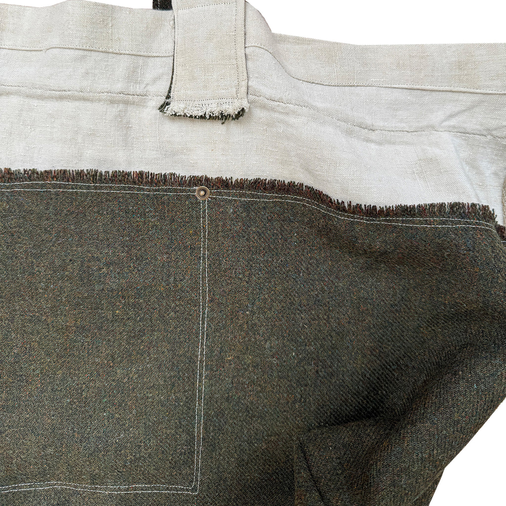 1 of 1 SHETLAND WOOL + ANTIQUE FRENCH LINEN TOTE