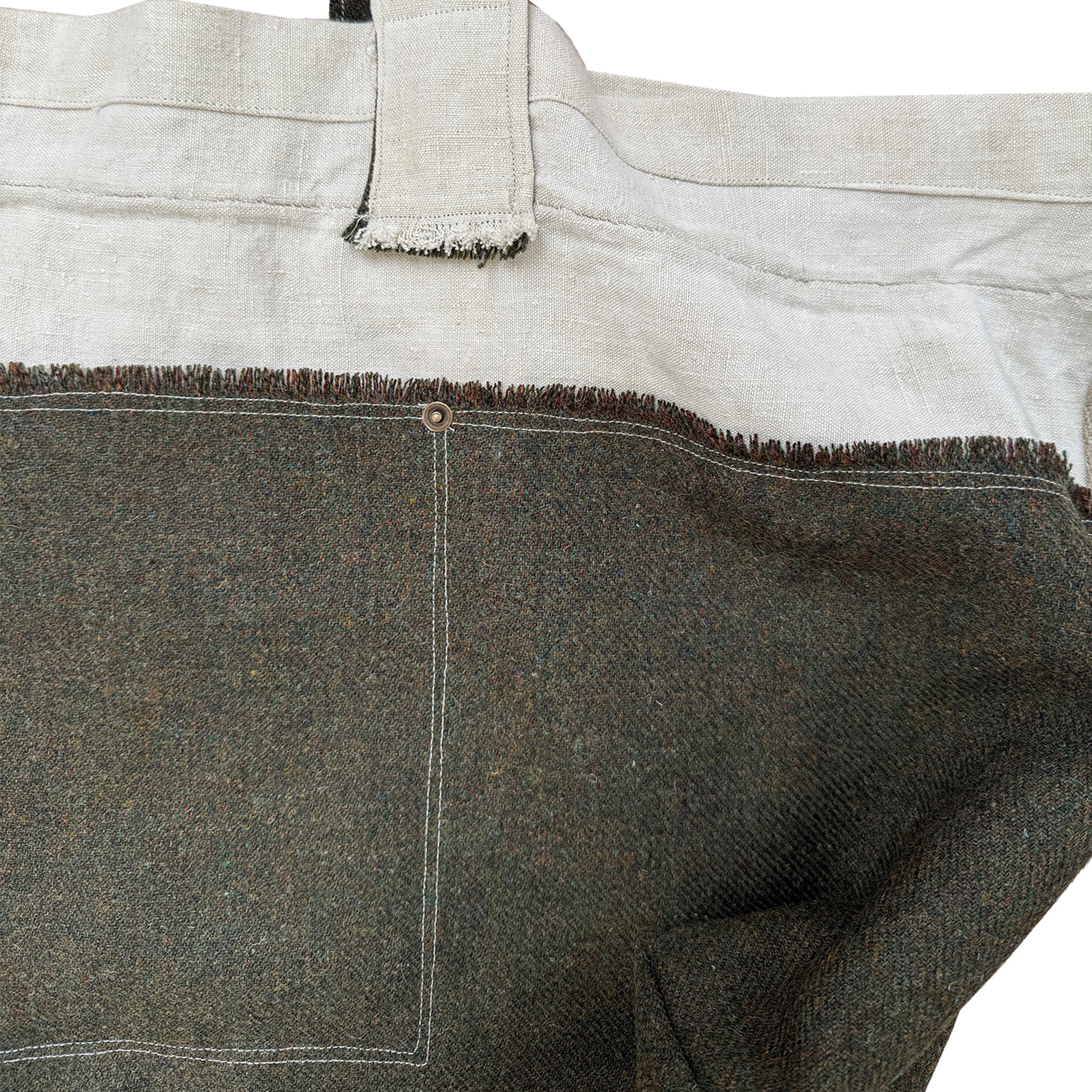 1 of 1 SHETLAND WOOL + ANTIQUE FRENCH LINEN TOTE